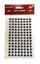 Stiker z 112 samoprzylepnymi kryształkami wielkości 8 mm. Rodzaj : Kwiaty czarne . Kod towaru : NT-KK 90 Stiker z 112 samoprzylepnymi kryształkami wielkości 8 mm. Rodzaj : Kwiaty czarne . Kod towaru : NT-KK 90